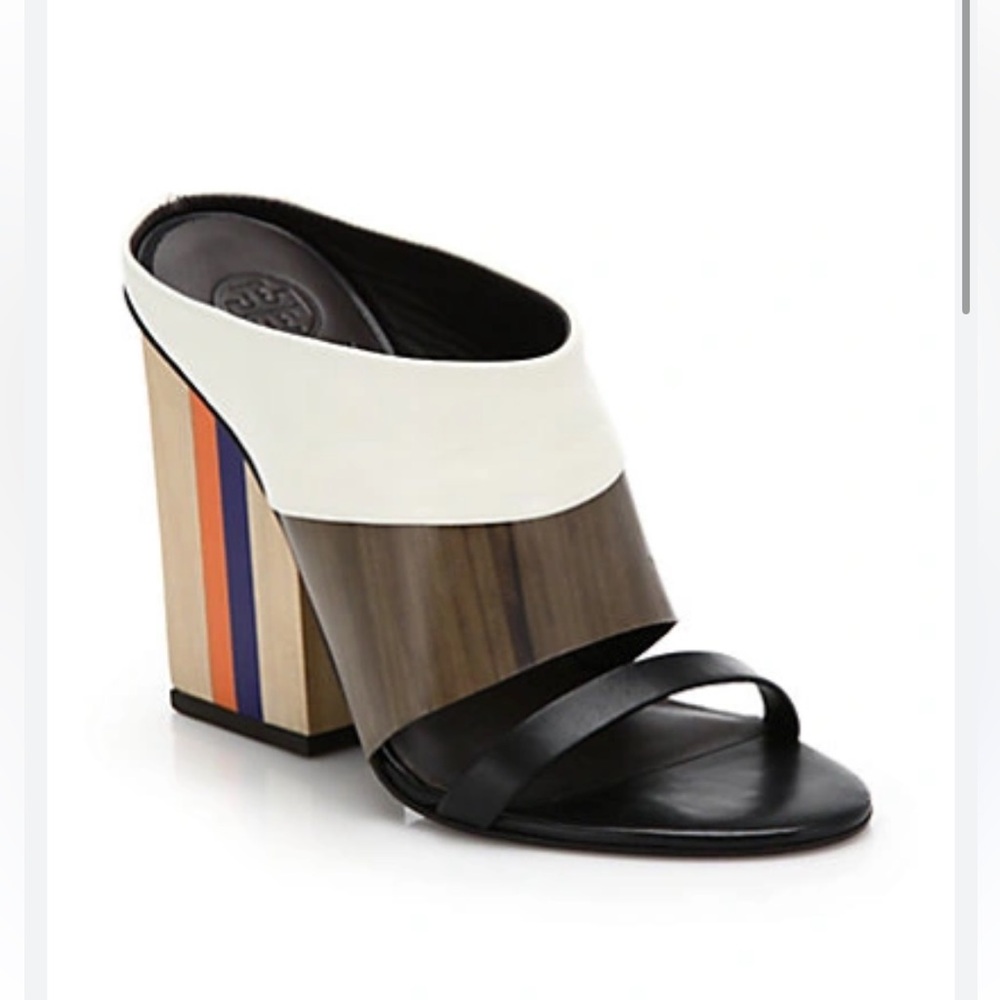 TORY BURCH
Mika Colorblock Leather Mule Sandals